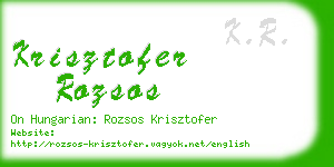 krisztofer rozsos business card